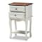 Baxton Studio Darla French White and Cherry Brown Finished Wood 2-Drawer Nightstand 165-10695 - alternate 3